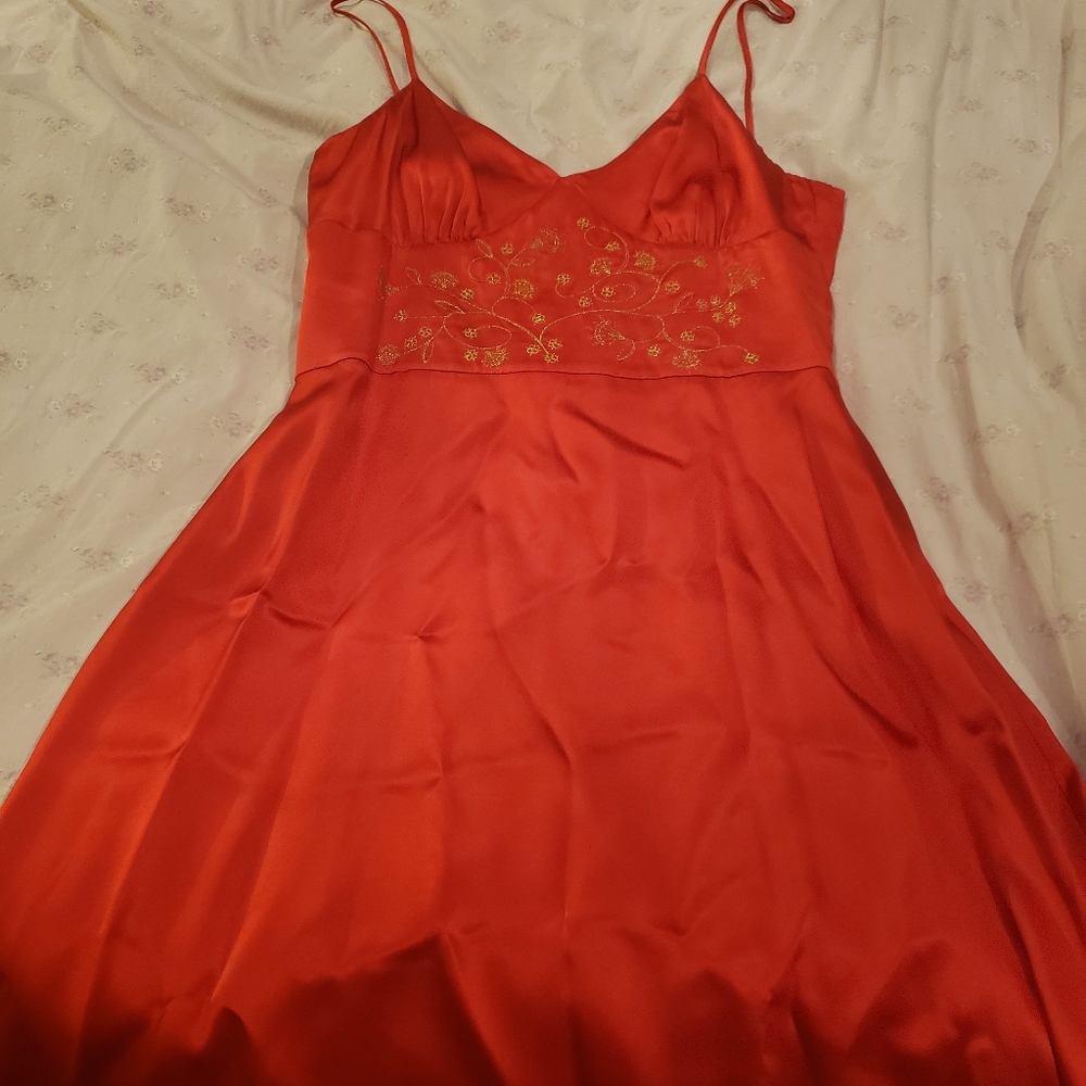 Beautiful Red Silk Dress - image 4